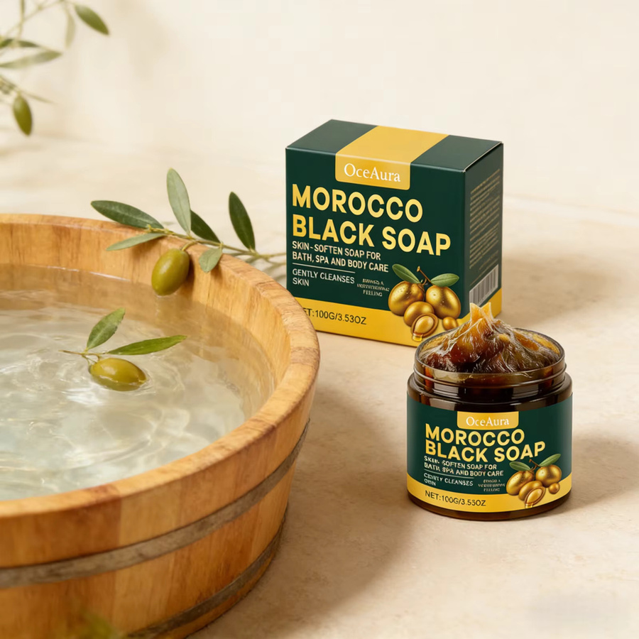 OceAura Marokkanische Schwarze Seife, 100g, Unisex, Körperpflege - Bild 4