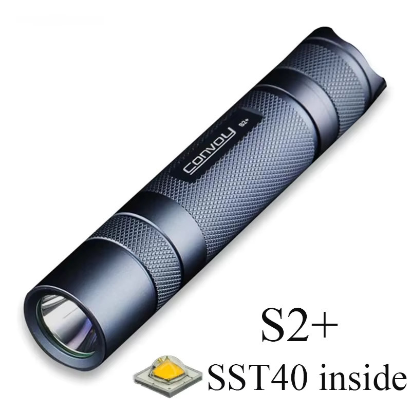 Convoy S2 Plus SST40 LED Taschenlampe in Schwarz mit 1800 Lumen und 18650 Akku für Camping und Angeln - Bild 3