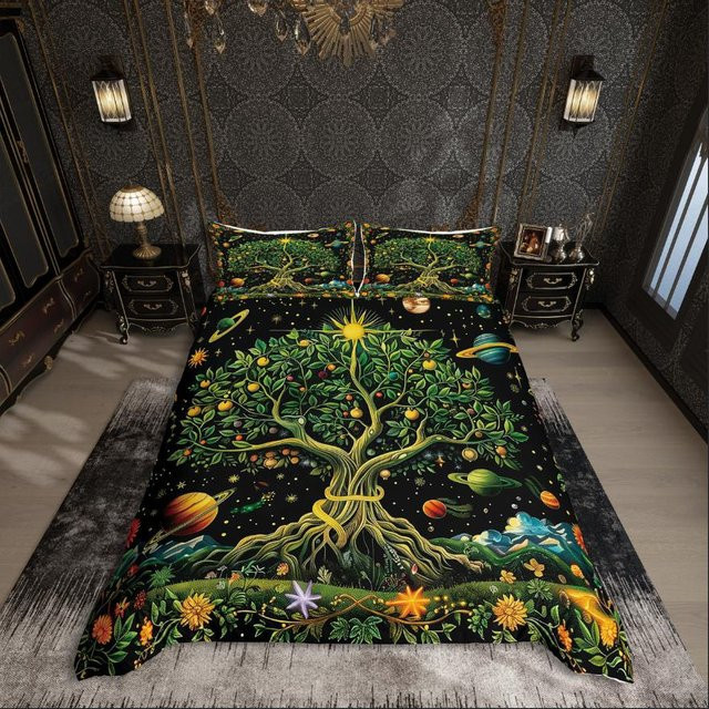 Homewish Bettwäsche-Set mit Lebensbaum und Mandala im Boho-Stil, 2-teilig, Mehrfarbig, B/H: 135 x 200 cm - Bild 1
