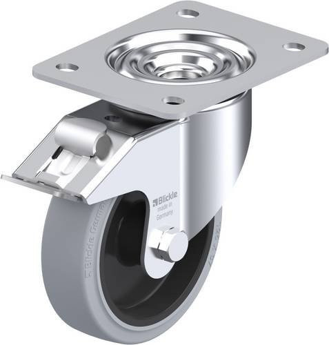 Blickle Lenkrolle LK-POEV 125R-3-FI-SG mit Feststeller in Schwarz-Grau, Rad-Durchmesser: 125 mm, Tragfähigkeit: 250 kg - Bild 1