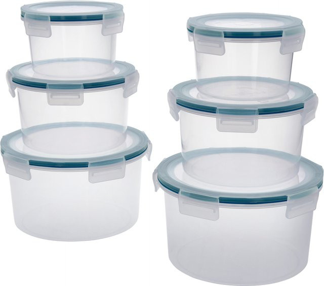 SILVERCREST Frischhaltedosen-Set, 6 Stück, rund, transparent - Bild 1