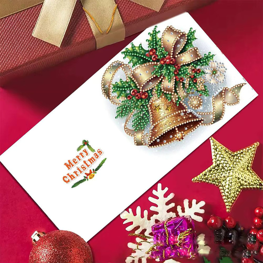 6-teiliges DIY-Diamant-Malerei-Grußkarten-Set mit Weihnachtsdesigns in Multicolour aus Papier - Bild 4