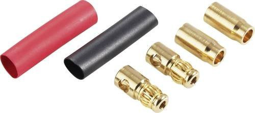 Schnepp DS 6 Büschelstecker mit Buchse und geradem Stift Durchmesser 6mm in Rot und Schwarz aus Messing - Bild 1