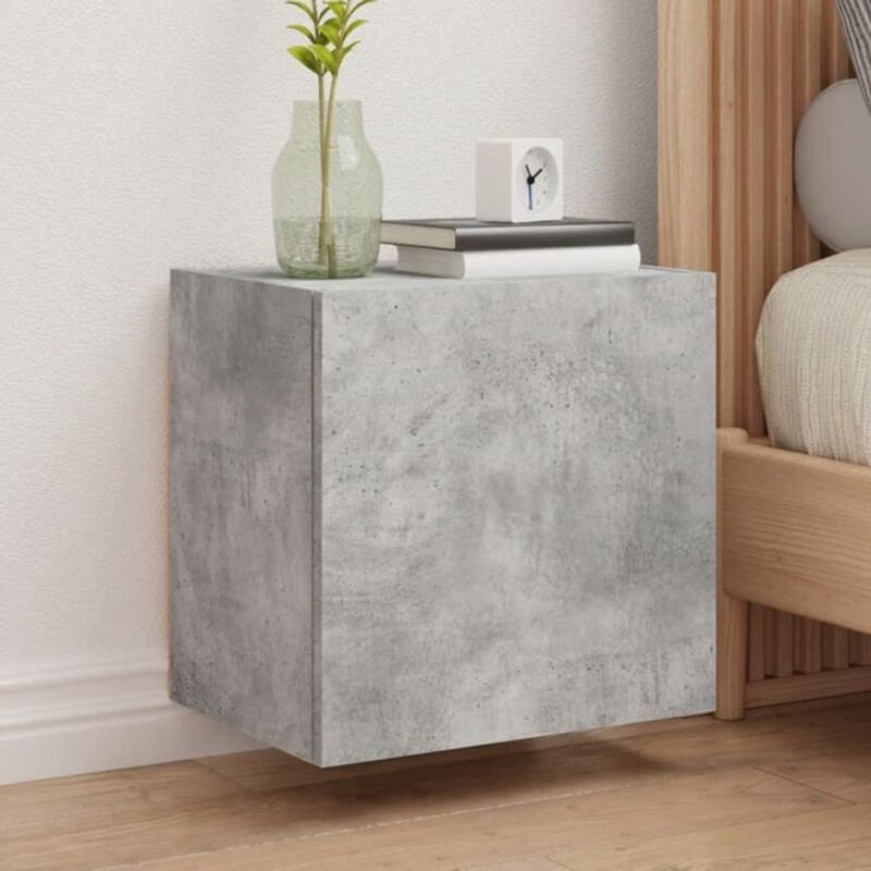 Vidaxl Set aus 2 TV-Wandschränken in Betongrau aus Holzwerkstoff mit Drehtüren, B/T/H: 40,5 x 30 x 40 cm - Bild 1