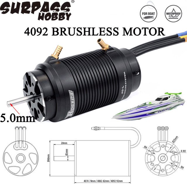 SURPASS HOBBY Rocket-RC 4092 Bürstenloser Motor, Wasserkühlmantel, Schwarz - Bild 1