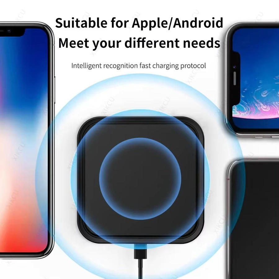 VIKEFON Kabelloses Ladegerät mit Kühlöffnung für iPhone, Samsung und Xiaomi in Schwarz - Bild 3