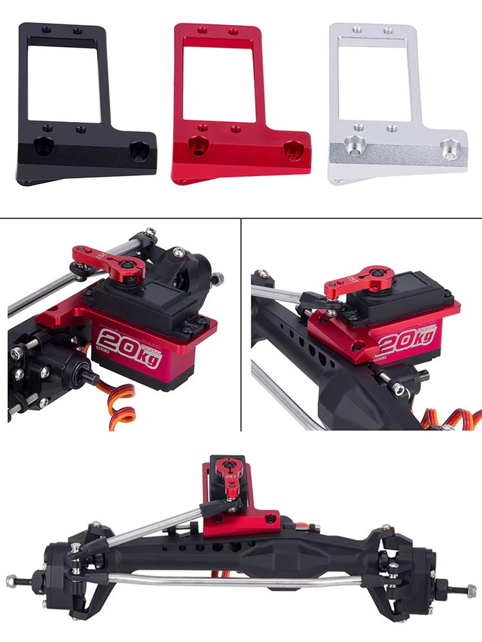 Axial Aluminium-Vorderachse BAT-Servohalterung, Upgrade-Teile, 1/10 RC Crawler Car - Bild 4