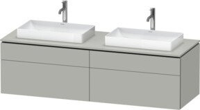 Duravit L-Cube Waschtischunterschrank Wandmontage Grau Matt B: 162 cm, T: 55 cm, H: 48,2 cm - Bild 1