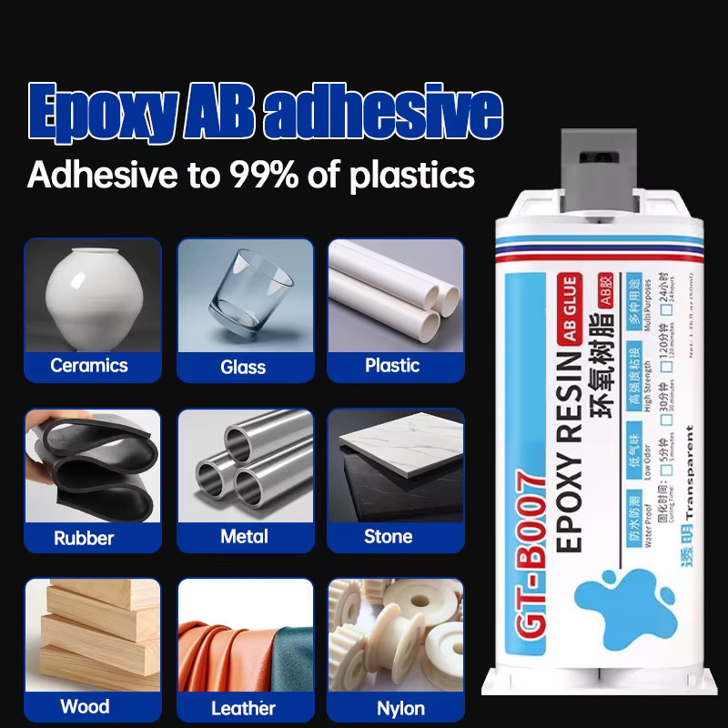 Wasserdichter Epoxidharz AB-Kleber für Holz, Kunststoff und Metall, 50 ml, transparent - Bild 3