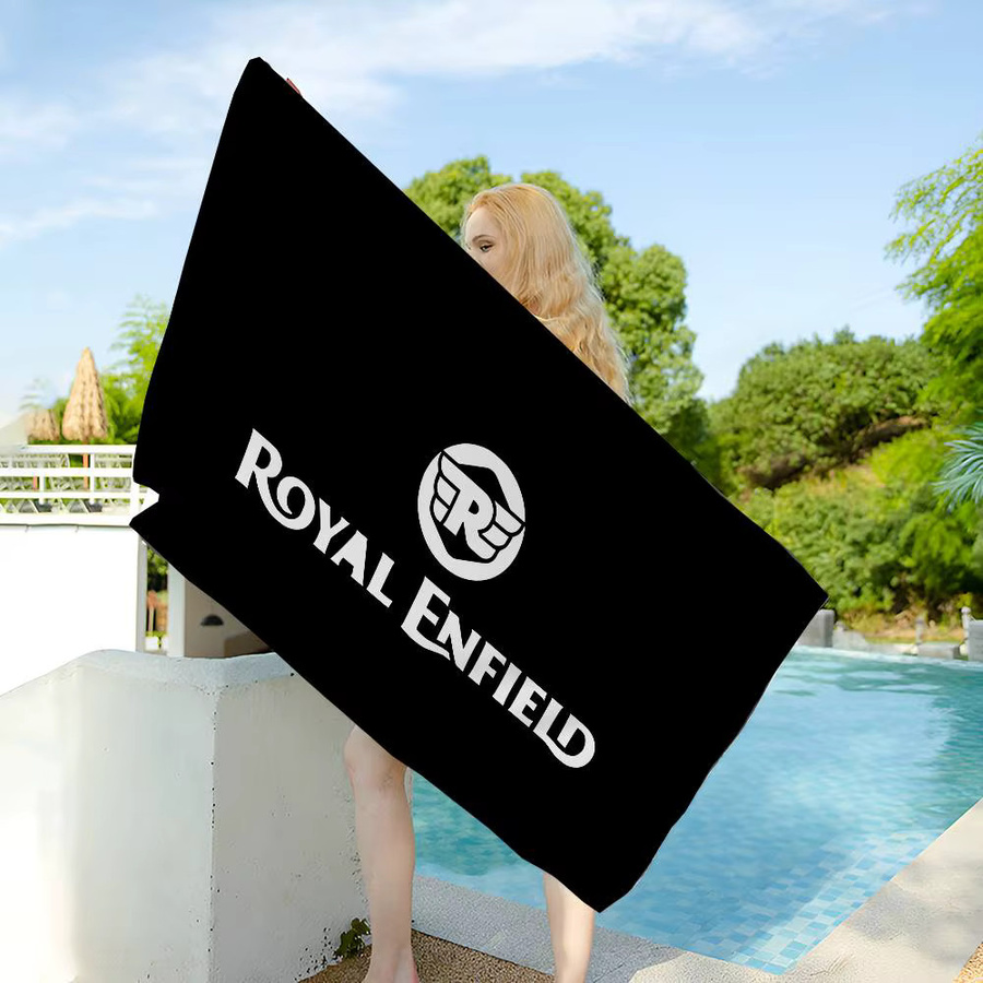 Potdemiel R-Royal E-Enfield Logo Anime Strandhandtuch für Kinder, Schwarz, Baumwolle - Bild 4