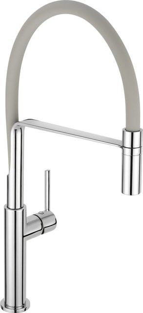 baliv Küchenarmatur KI-1331 in Grau Chrom mit ausziehbarem Brausekopf und schwenkbarem Auslauf - Bild 1