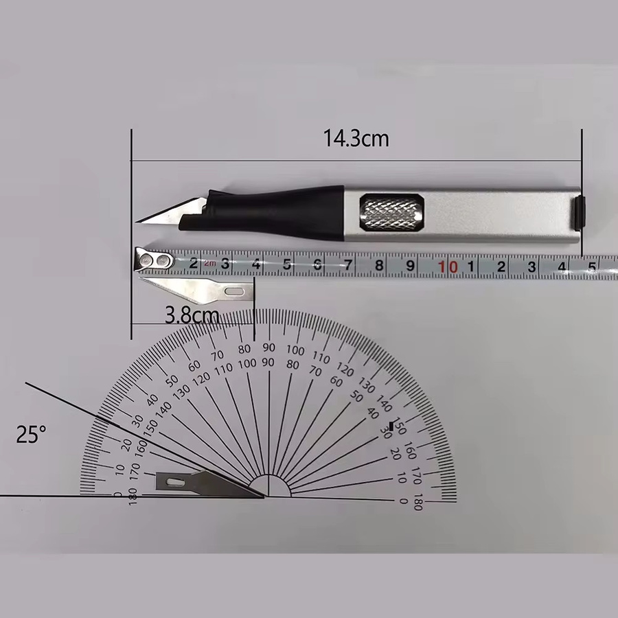 YIAEEY DIY-Schnitzmesser mit Aluminiumgriff in Rot inklusive 5 Ersatzklingen Typ Scalpel #11 - Bild 3