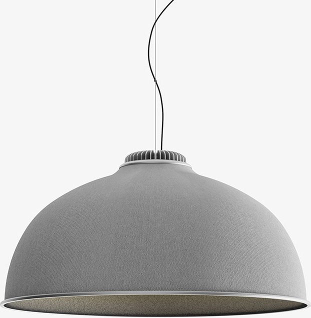 Luceplan Farel D96 LED-Pendelleuchte aus Aluminium in Hellgrau und Weiß mit warmweißem Licht (2700K) - Bild 1