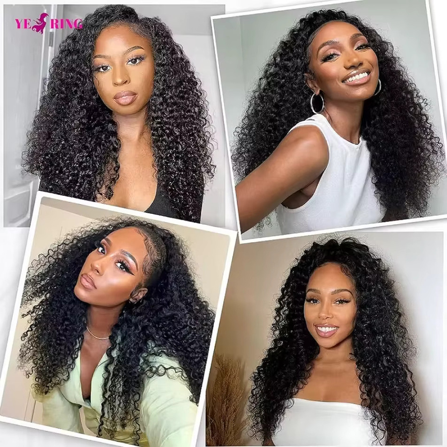 YEORING Kinky Curly Echthaar-Bündel, Burmesische Rohhaar-Webart, Unisex - Bild 6