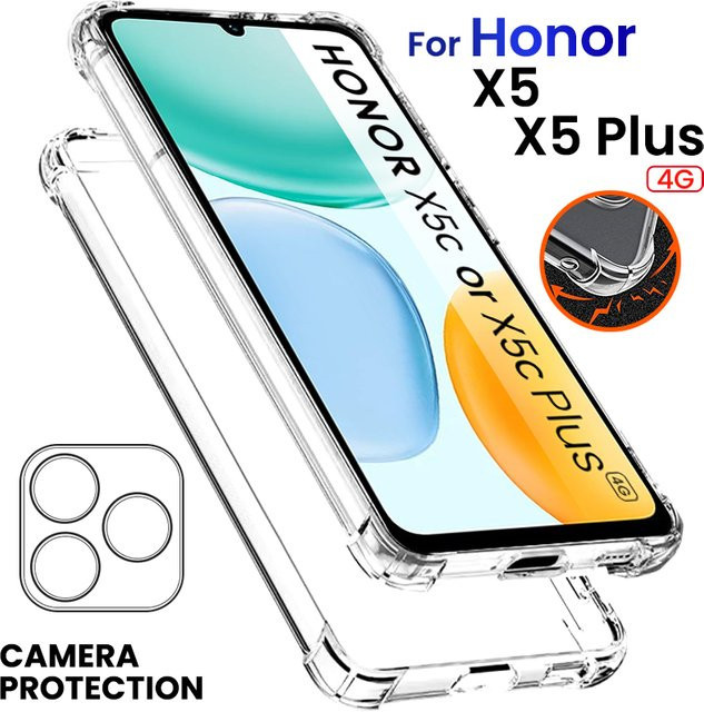 Transparente Silikon Schutzhülle für Honor X5c Plus und Honor X5c, 1,5 mm dick, klare Kristall-Schutzhülle - Bild 1