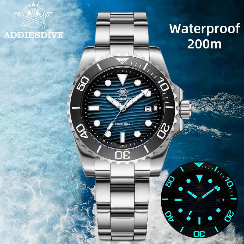 ADDIESDIVE Herrenuhr, 316L-Edelstahl, Quarzuhr, 41 mm, 200 m wasserdicht - Bild 4