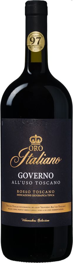 Oro Italiano Governo Rotwein, Toskana, Cabernet Sauvignon/Ciliegiolo/Sangiovese, 14,0 % vol, 12 x 0,75 l - Bild 2