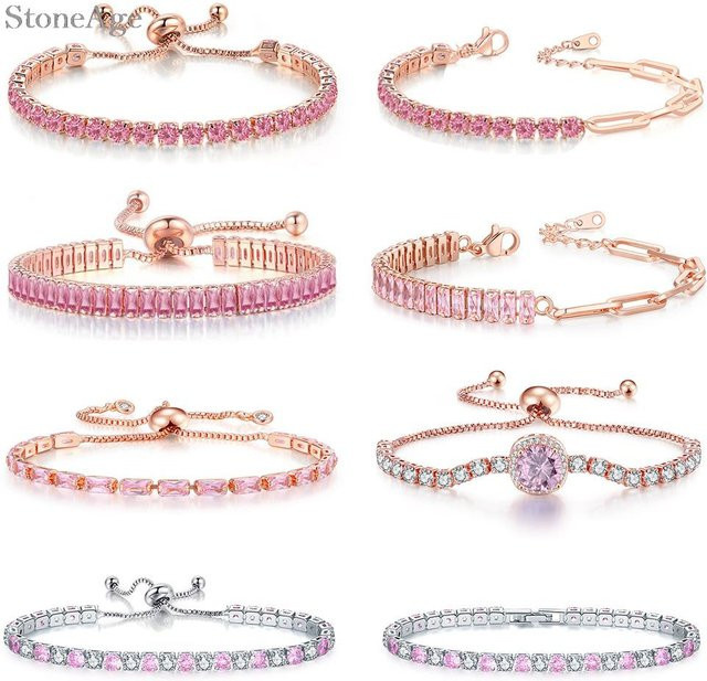 StoneAge Tennis-Armband, Roségold, Zirkonia, Kristall, Damen - Bild 1