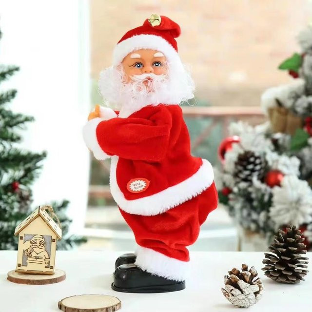 Elektrische Weihnachtsmann Figur von Hizer mit Tanzfunktion und Musik in Rot - Bild 1