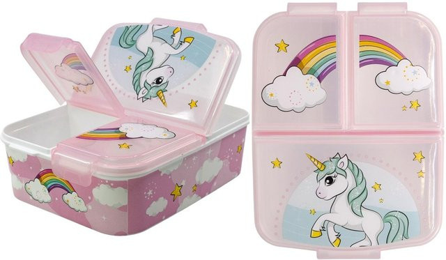 EINHORN Brotdose mit Trennstegen und Snap-Lid in Multicolour - Bild 1