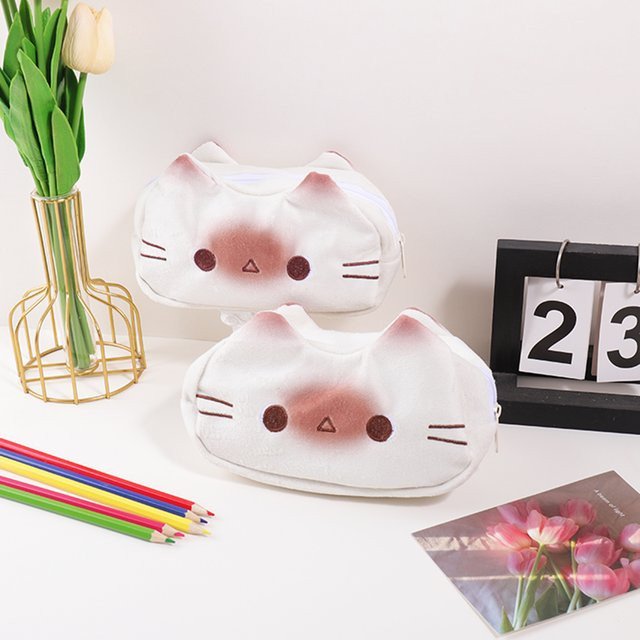 Fun Cat Bread Federmäppchen in Weiß als kreatives Textil-Etui für Schule und Büro - Bild 1