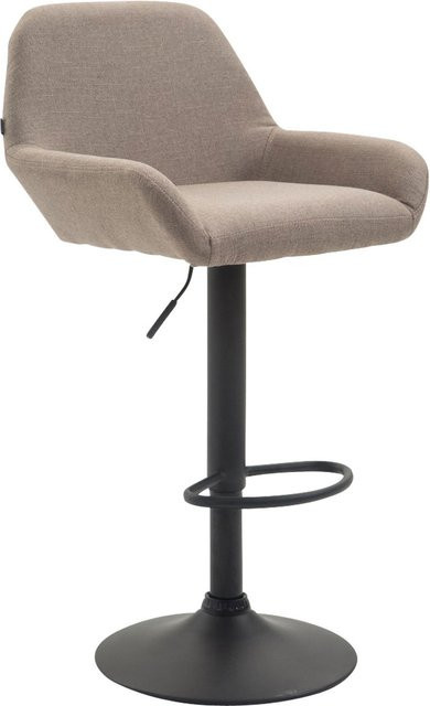 TPFLiving Barhocker Bragnum mit schwarzem Gestell und Stoffbezug in Taupe - Bild 1