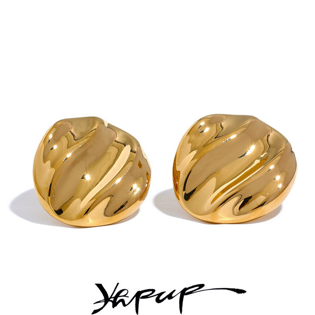 Yhpup Ohrstecker Edelstahl, Gold, Ohne Stein - Bild 1