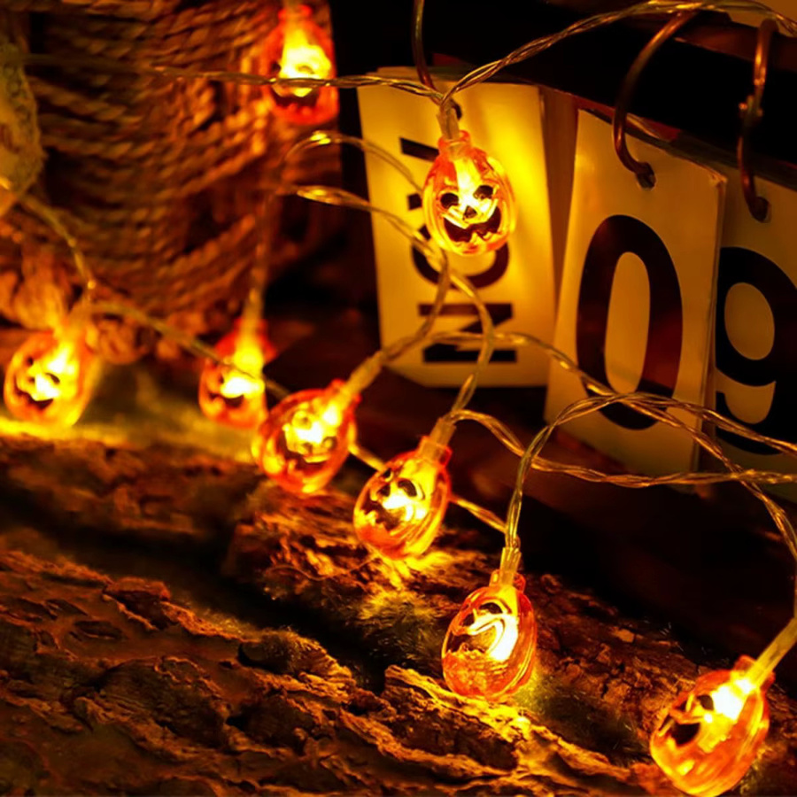 Peach Forest LED Halloween Kürbis Lichterkette in Orange mit warmweißem Licht, wasserdichte dekorative Hängelampe für Indoor und Outdoor - Bild 6