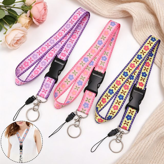 Lanyard Bohemia Flower, rot, Metal - Bild 1