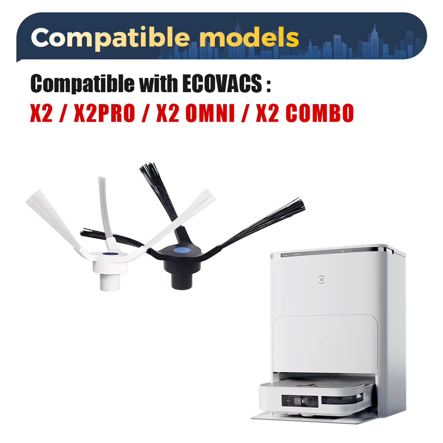 Ecovacs Deebot X2 X2pro X2 OMMI Seitenbürstenzubehör Ersatzteile in Weiß - Bild 4