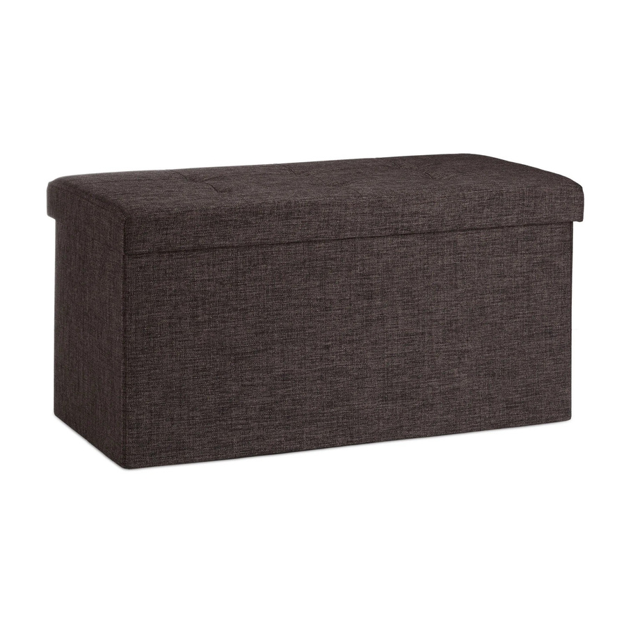 Relaxdays Sitzbank aus Leinen in Braun, faltbar, B/T/H: 76 x 38 x 38 cm - Bild 2