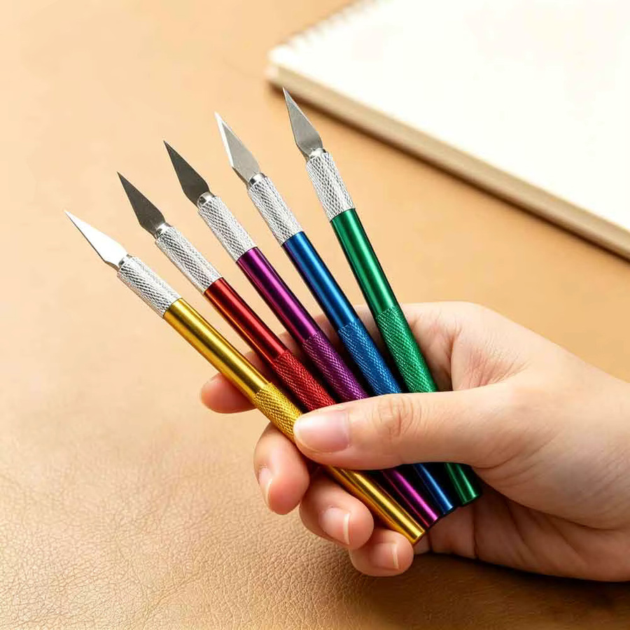 Exacto 10-teiliges Bastelmesser-Set in Bunt und Schwarz aus Metall für Hobby, Kunst und Heimwerken - Bild 1