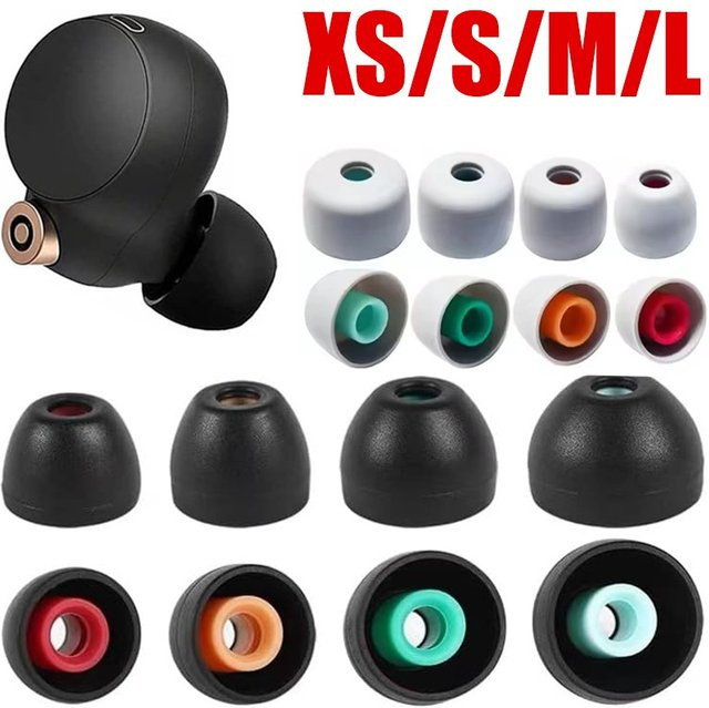 6 Stück Ersatz-Ohrstöpsel aus Silikon für Sony WF-1000XM5 1000XM4 1000XM3 In-Ear Kopfhörer in Schwarz - Bild 1