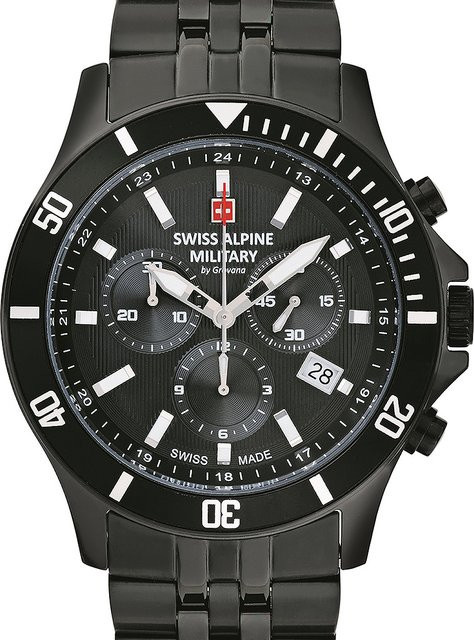 Swiss Alpine Military Chronograph, Quarz, Edelstahl, 42 mm, Herren - Bild 1
