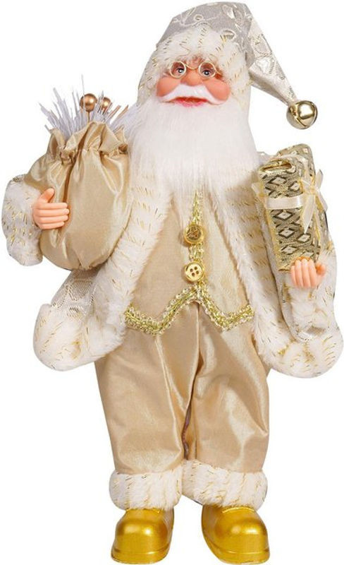 OutsideWorld Weihnachtsmann Dekoration aus Textil in Beige, Höhe: 32 cm - Bild 1