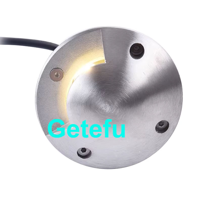 Getefu LED Einbauleuchten für Außenbereiche in Silber, runde Bodenstrahler für Garten und Treppen, warmweißes Licht, 12W - Bild 3