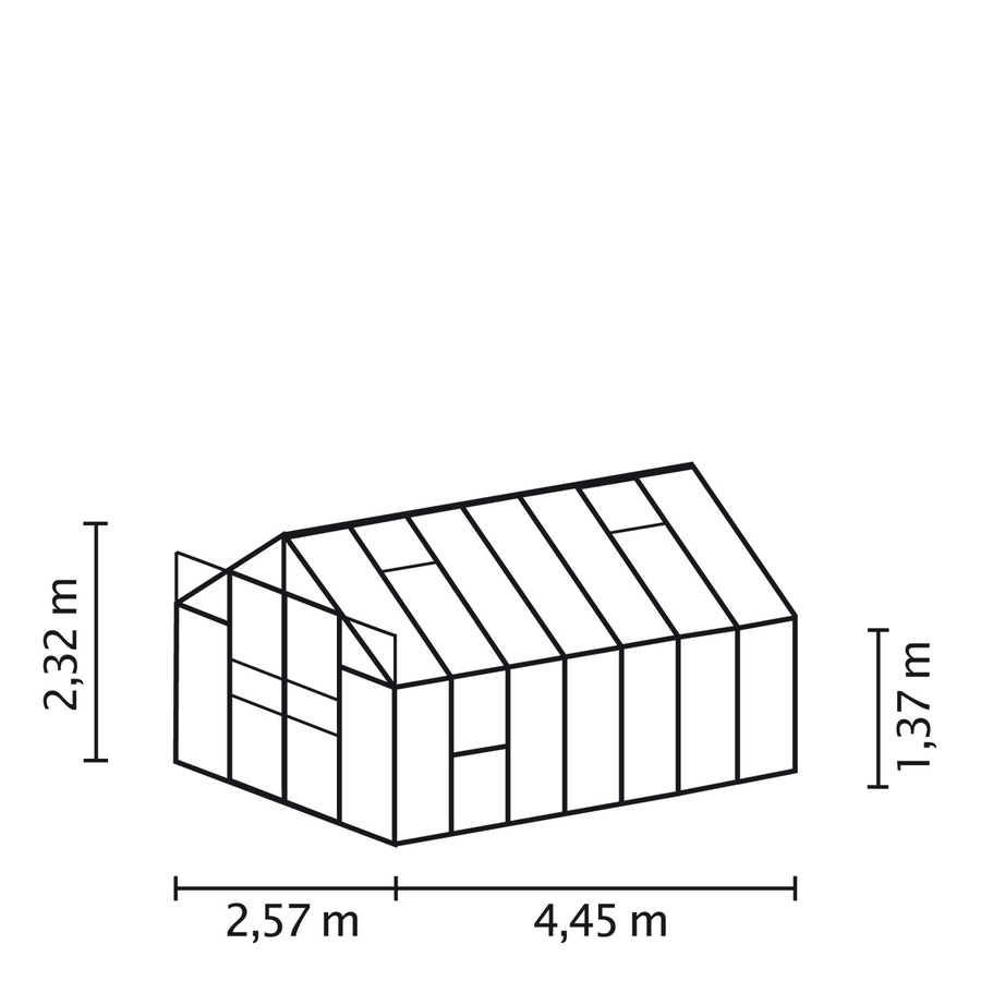 Vitavia Gewächshaus Meridian 2 11500 aus Aluminium mit Polycarbonat-Verglasung in Silber, 11,5 m² - Bild 2