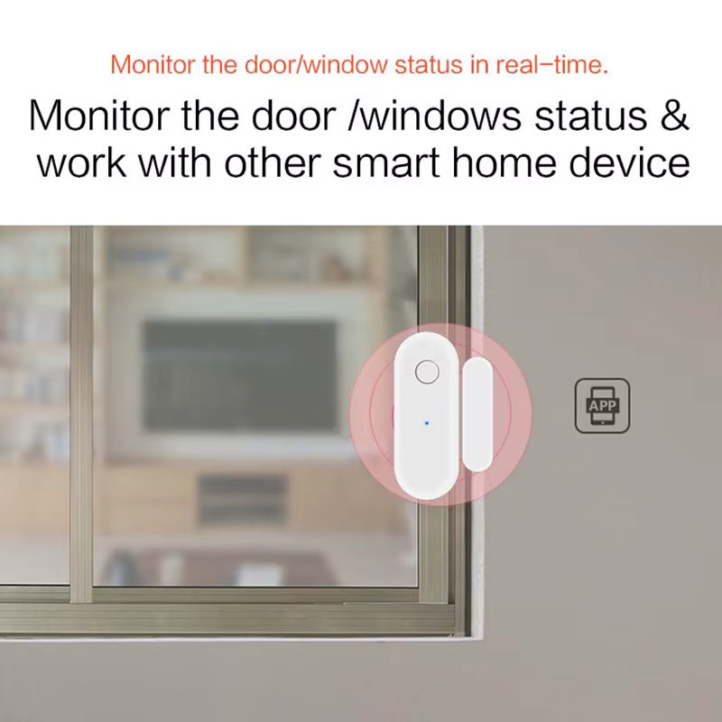 Tuya Smart Home WiFi Türsensor in Weiß zur Fenster- und Türüberwachung mit App-Steuerung und Alarmfunktion für Alexa und Google Home - Bild 3