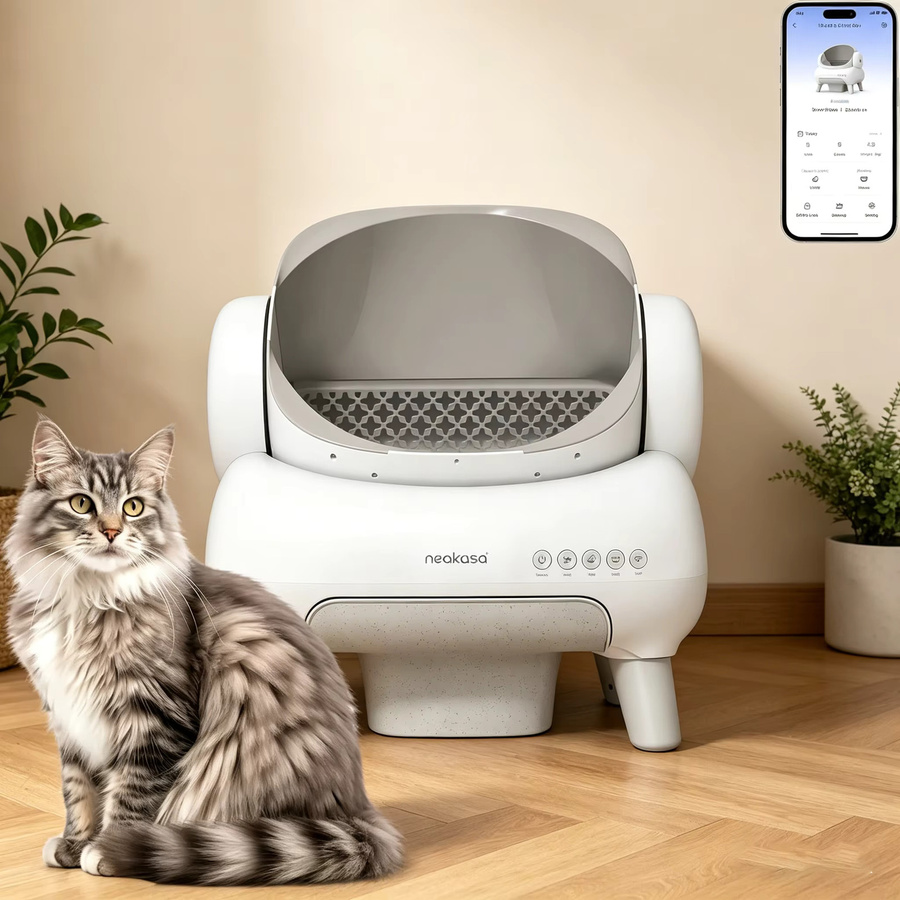 NEAKASA M1 Weiße Automatische Katzentoilette mit Offenem Design und App-Steuerung - Bild 3
