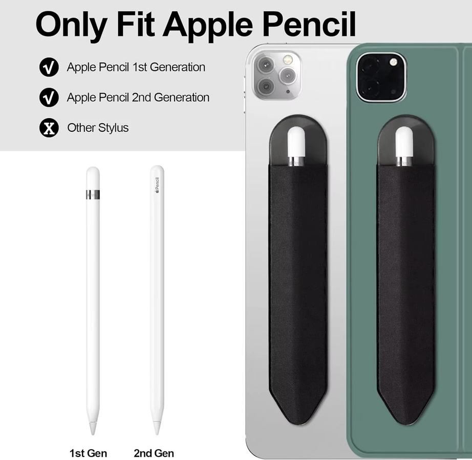 Apple iPad Pencil Stylus Halter und Sleeve Tasche mit selbstklebender Aufbewahrung für Apple iPad und Pencil 1 oder 2 - Bild 4