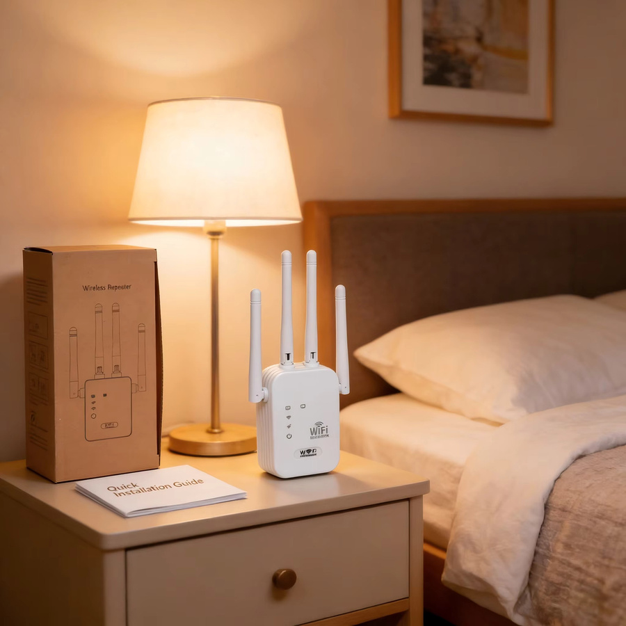 PHONEPACE WLAN-Repeater 300Mbps Wi-Fi 4 Signalverstärker 2,4G Single-Band in Weiß - Bild 3