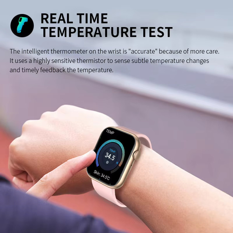 LIGE Smartwatch mit 1,85 Zoll Full Touch Display, Bluetooth Anruffunktion und Temperaturmessung, Unisex Sport Armbanduhr in Weiß oder Pink - Bild 4