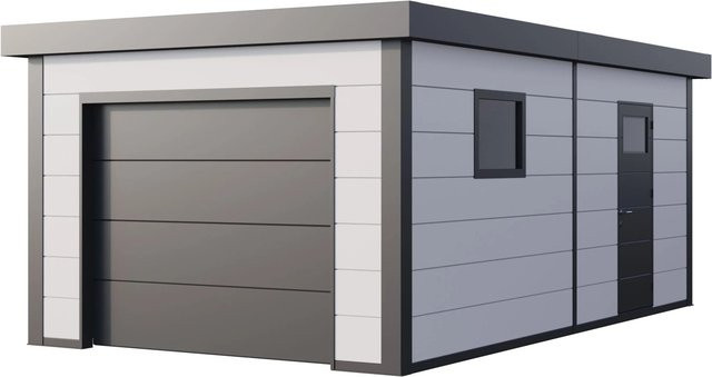 Telluria Garage Classico aus verzinktem Stahl in Weiß, B/T: 358 x 628 cm - Bild 1