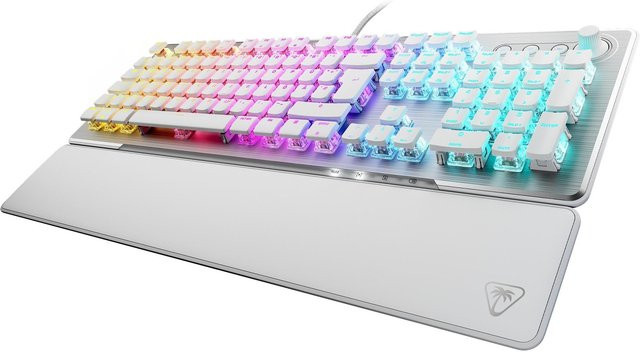 Turtle Beach Vulcan II Mechanische Gaming-Tastatur mit roten linearen Switches, QWERTZ DE, Weiß - Bild 1