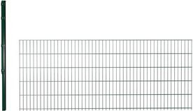 hadra Doppelstabmattenzaun Erweiterungs-Set in Grün, Stahl, 2,5 m Länge, inkl. Pfosten - Bild 1