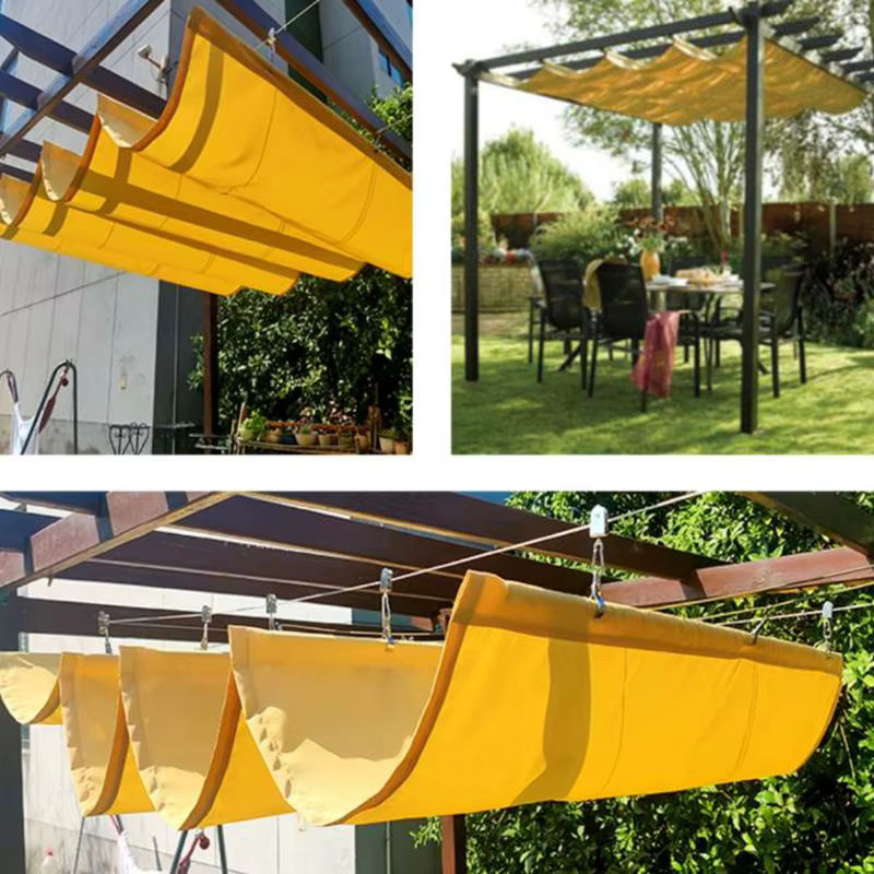 Wasserdichtes Sonnensegel aus Polyester mit Teleskopwelle in Grau für Garten, Pool und Balkon - Bild 5