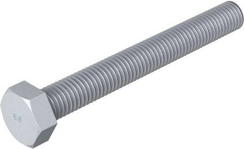 OBO Bettermann Sechskantschraube M12 x 100 mm aus verzinktem Stahl in Silber, 50 Stück - Bild 1