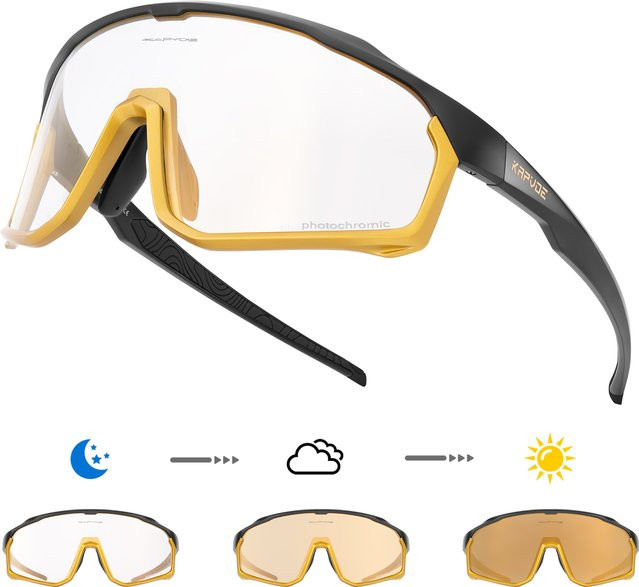 Kapvoe Sportbrille, Vollrand, Lila Golden Rot, Kunststoff - Bild 1