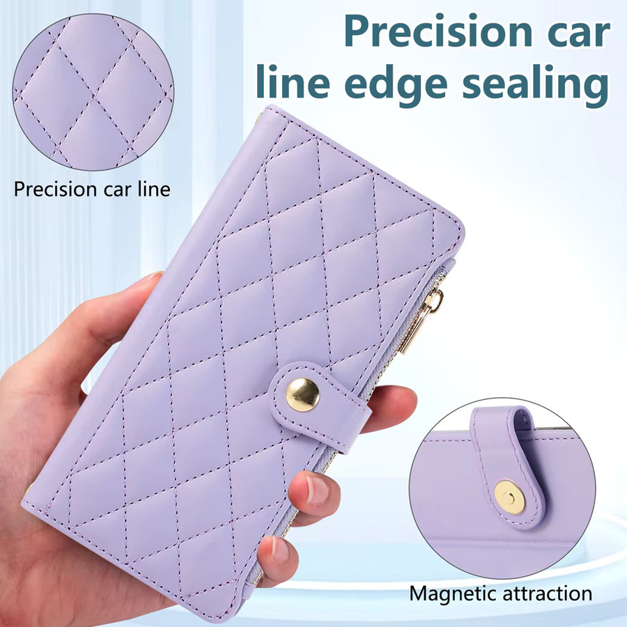 Umhängetasche mit Reißverschluss als Handyhülle für Samsung Galaxy A05 A06 A07 A15 A16 A17 A25 A35 A36 A53 A54 A55 A56 A72 A73 4G 5G in Weiß - Bild 3