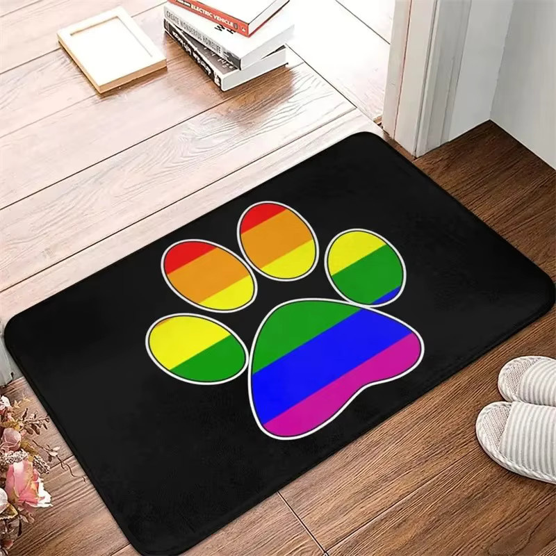 VIKAMA Cartoon-Fußabdruck-Teppich, rutschfeste und wasserabsorbierende Bodenmatte für Badezimmer und Eingangsbereich, Multicolor, B/T: 60 x 40 cm - Bild 2